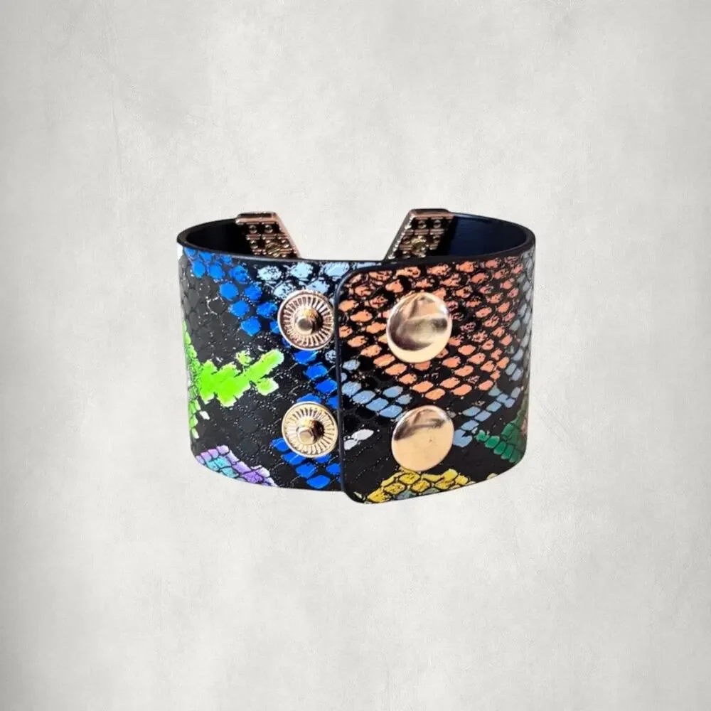 V Shape Wide Charm Cuff Wrap Bracelet